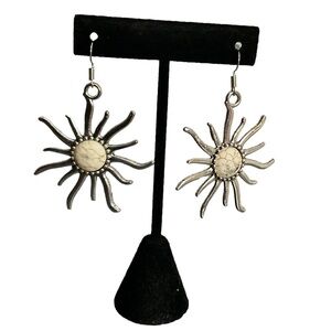 🎉 SALE SEMIPRECIOUS Stone Sun Dangle Earrings